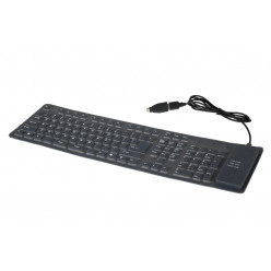 Gembird KB-109F-B, Flexible keyboard, USB, OTG adapter, black color, US layout